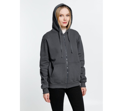 Толстовка на молнии с капюшоном Siverga Heavy 2.0, темно-серая (графит)