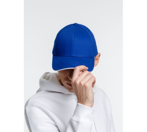 Бейсболка Spiker, ярко-синяя с белым