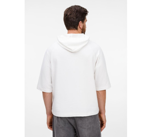 Футболка оверсайз унисекс с капюшоном Neofit, молочно-белая