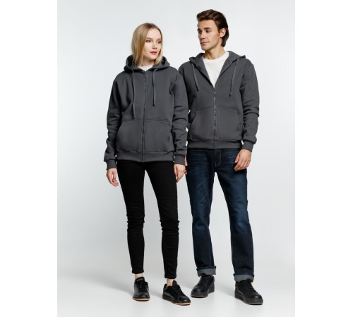 Толстовка на молнии с капюшоном Siverga Heavy 2.0, темно-серая (графит)