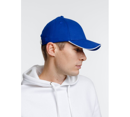 Бейсболка Spiker, ярко-синяя с белым