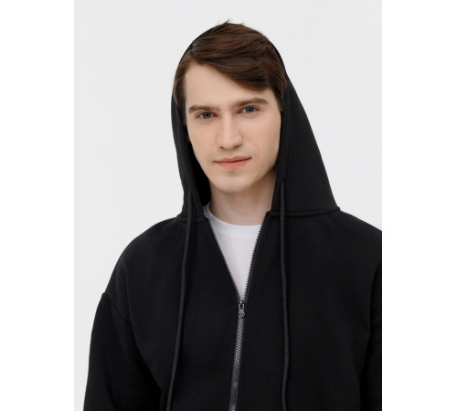 Толстовка унисекс оверсайз на молнии Zippy Terry, черная