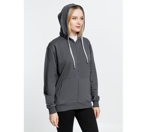 Толстовка на молнии с капюшоном Siverga, темно-серая (графит)