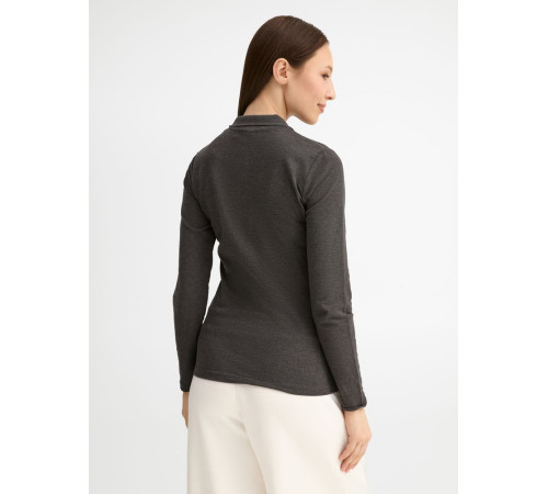 Рубашка поло женская с длинным рукавом Perfect LSL Women, черный меланж