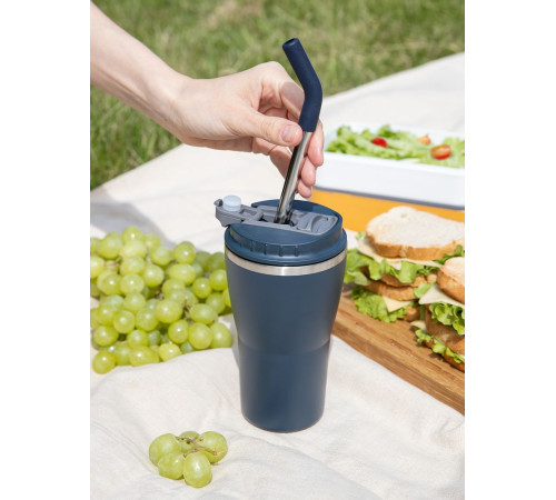 Термостакан Sapporo без логотипа, темно-синий