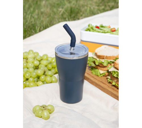 Термостакан Sapporo без логотипа, темно-синий