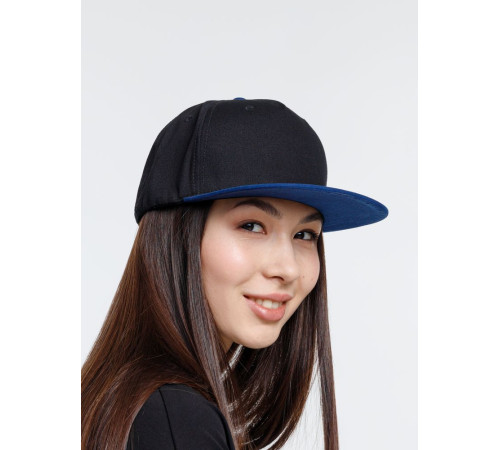 Бейсболка Foreside с прямым козырьком, черная с синим