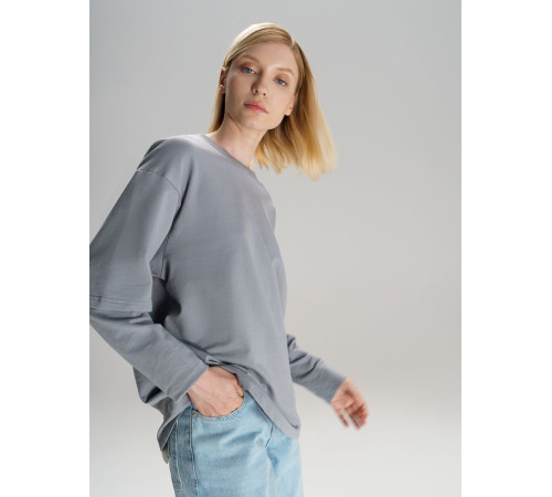 Футболка оверсайз с двойным рукавом Kosmos, светло-серая