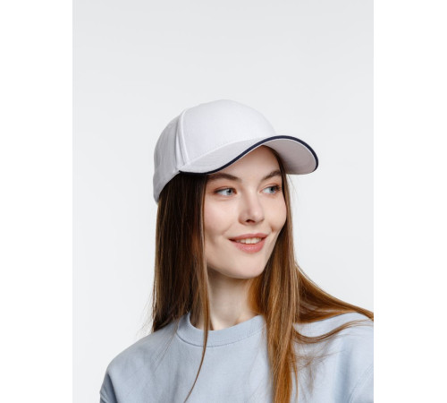 Бейсболка Spiker, белая с темно-синим