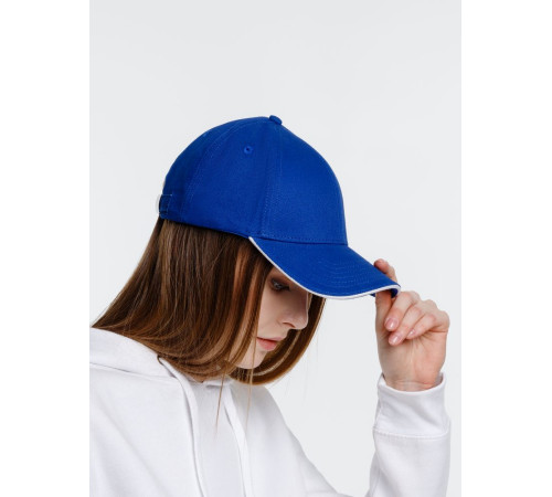 Бейсболка Spiker, ярко-синяя с белым