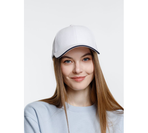 Бейсболка Spiker, белая с темно-синим