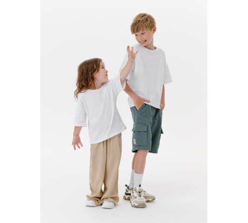 Футболка детская оверсайз Teezer, белая