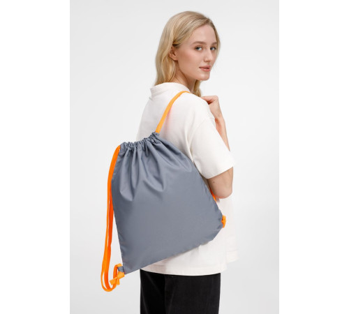 Рюкзак B3, серый с оранжевыми лямками