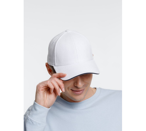 Бейсболка Spiker, белая с темно-синим