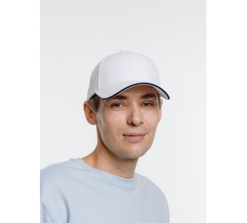 Бейсболка Spiker, белая с темно-синим