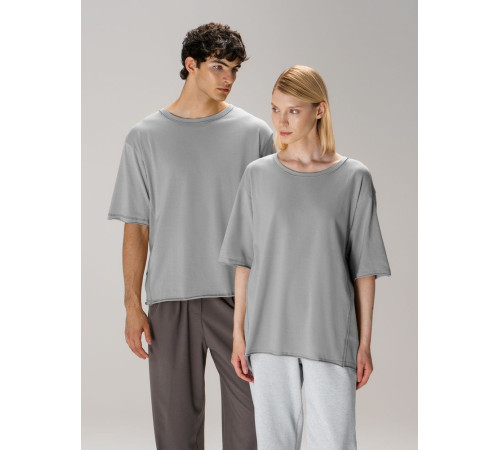 Футболка оверсайз унисекс Vozduh, светло-серая