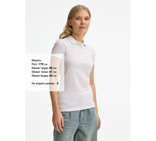 Рубашка поло женская Brandy Women, белая с темно-синим