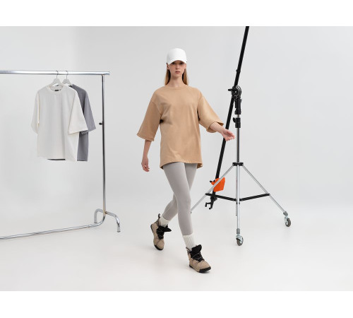 Футболка оверсайз унисекс Kosmos 2.0, бежевая