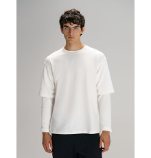 Футболка оверсайз с двойным рукавом Kosmos, молочно-белая