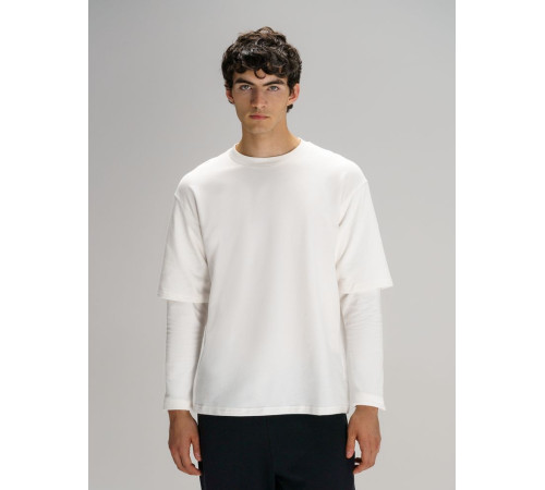 Футболка оверсайз с двойным рукавом Kosmos, молочно-белая