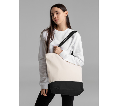 Сумка для покупок на молнии Shopaholic Zip, неокрашенная с черным