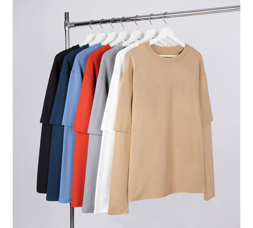 Футболка оверсайз с двойным рукавом Kosmos, черная