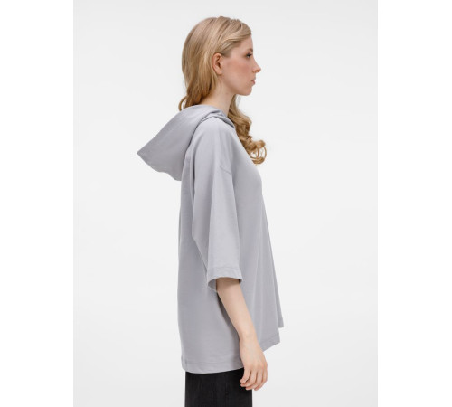 Футболка оверсайз унисекс с капюшоном Neofit, светло-серая