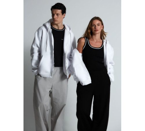 Толстовка унисекс оверсайз Zippy, белая