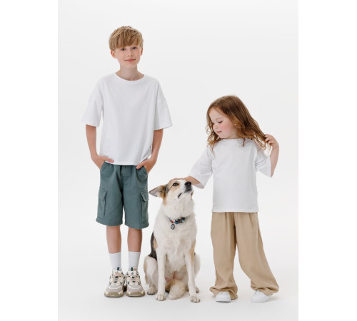 Футболка детская оверсайз Teezer, белая