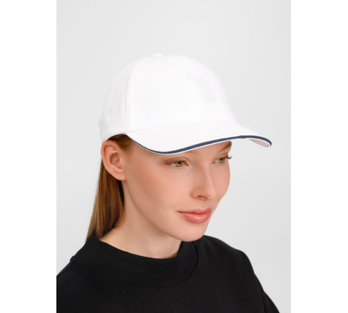 Бейсболка Buffalo, белая с темно-синим