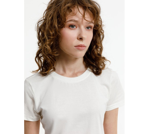 Футболка женская T-bolka Lady, белая (теплый оттенок)