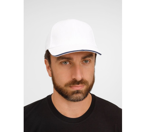 Бейсболка Buffalo, белая с темно-синим