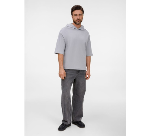 Футболка оверсайз унисекс с капюшоном Neofit, светло-серая