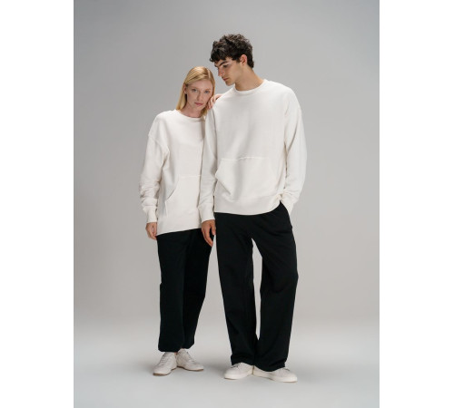 Свитшот оверсайз унисекс Vozduh, молочно-белый