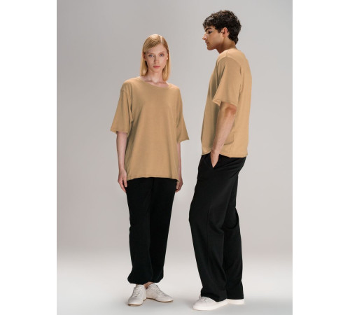 Футболка оверсайз унисекс Vozduh, бежевая