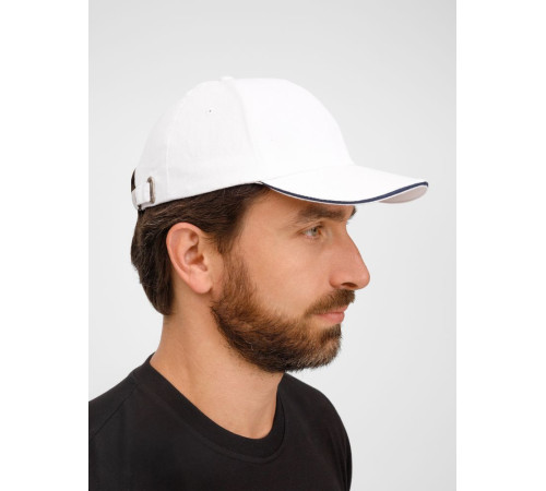 Бейсболка Buffalo, белая с темно-синим