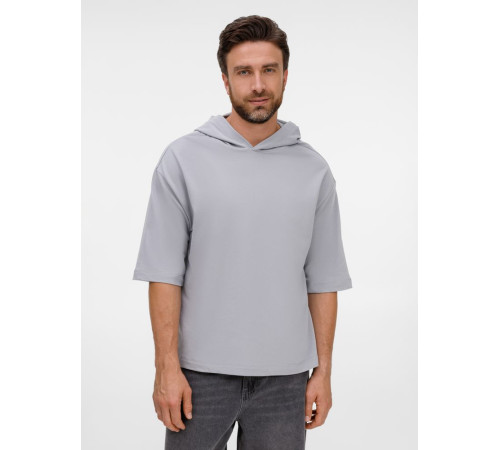 Футболка оверсайз унисекс с капюшоном Neofit, светло-серая