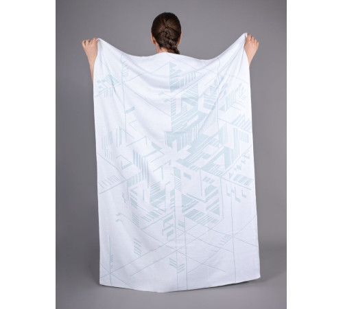 Плед Winterflake, бело-голубой с люрексом