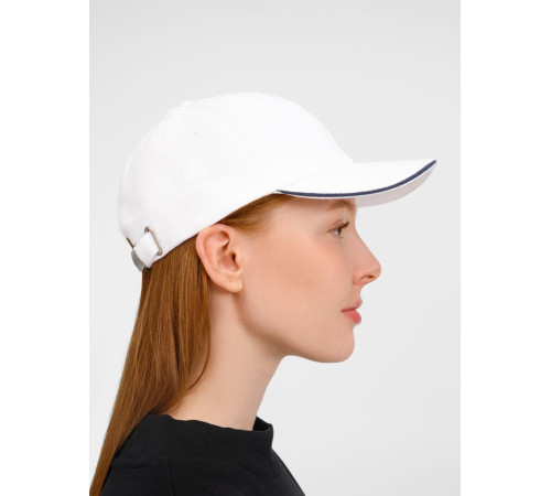 Бейсболка Buffalo, белая с темно-синим