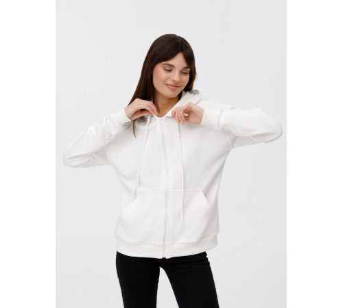Толстовка унисекс оверсайз на молнии Zippy Terry, белая