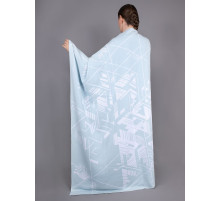 Плед Winterflake, бело-голубой с люрексом