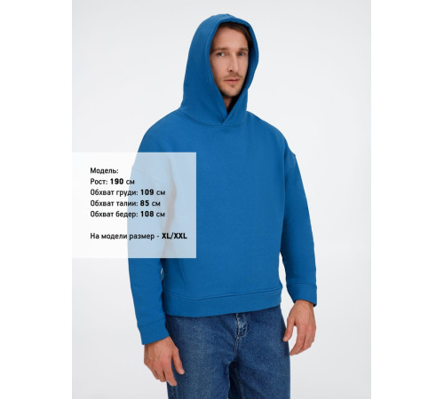 Худи оверсайз унисекс Tolla, синее (джинс)