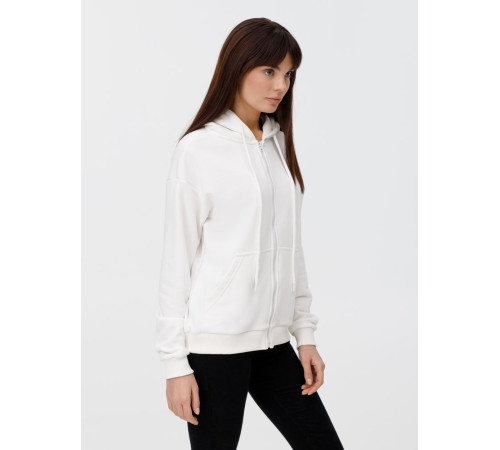 Толстовка унисекс оверсайз на молнии Zippy Terry, белая
