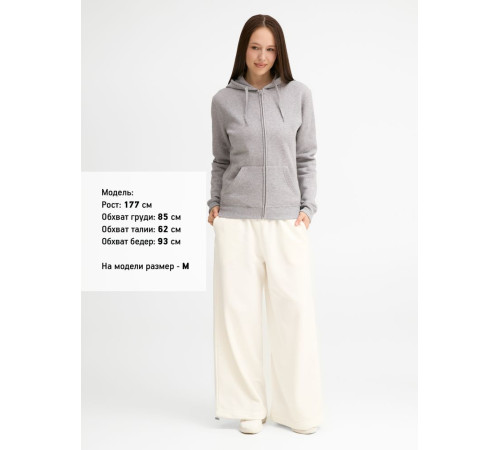 Толстовка женская на молнии с капюшоном Seven Women, серый меланж