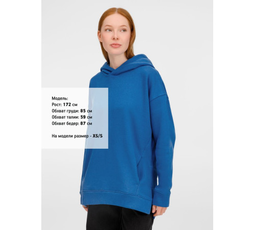 Худи оверсайз унисекс Tolla, синее (джинс)