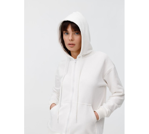 Толстовка унисекс оверсайз на молнии Zippy Terry, белая
