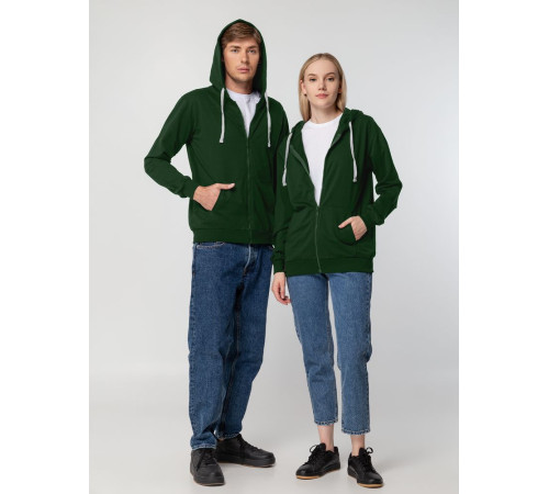 Толстовка на молнии с капюшоном Siverga, темно-зеленая