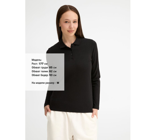 Рубашка поло женская с длинным рукавом Perfect LSL Women, черная