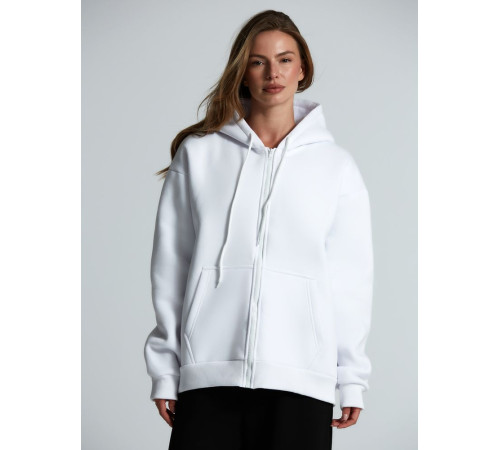 Толстовка унисекс оверсайз Zippy, белая
