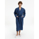 Халат вафельный Kimono, темно-синий